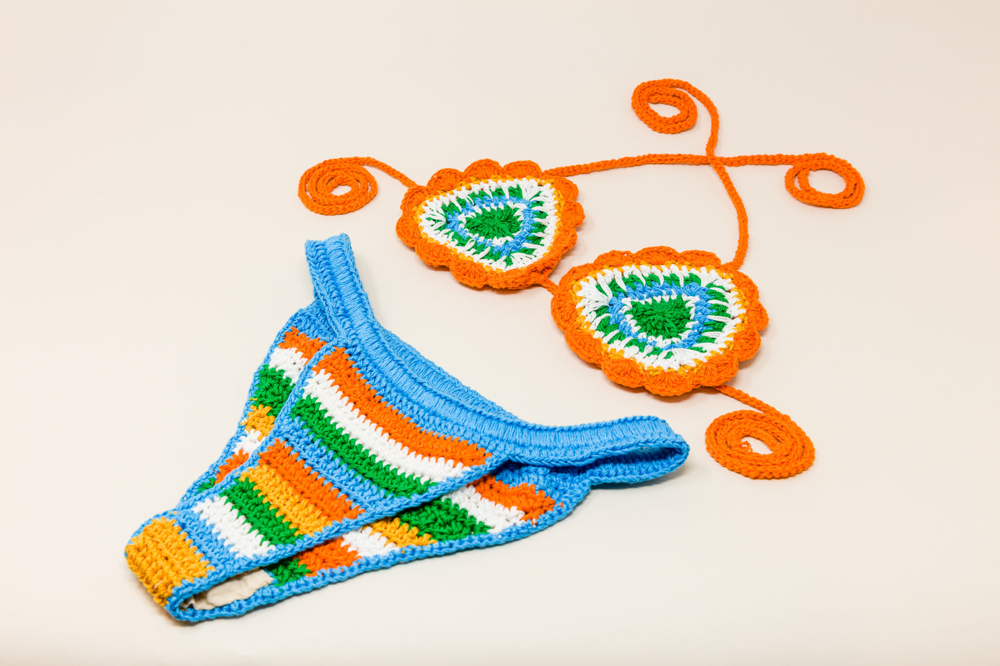 Bahia Bikini Aqua/Orange/White
