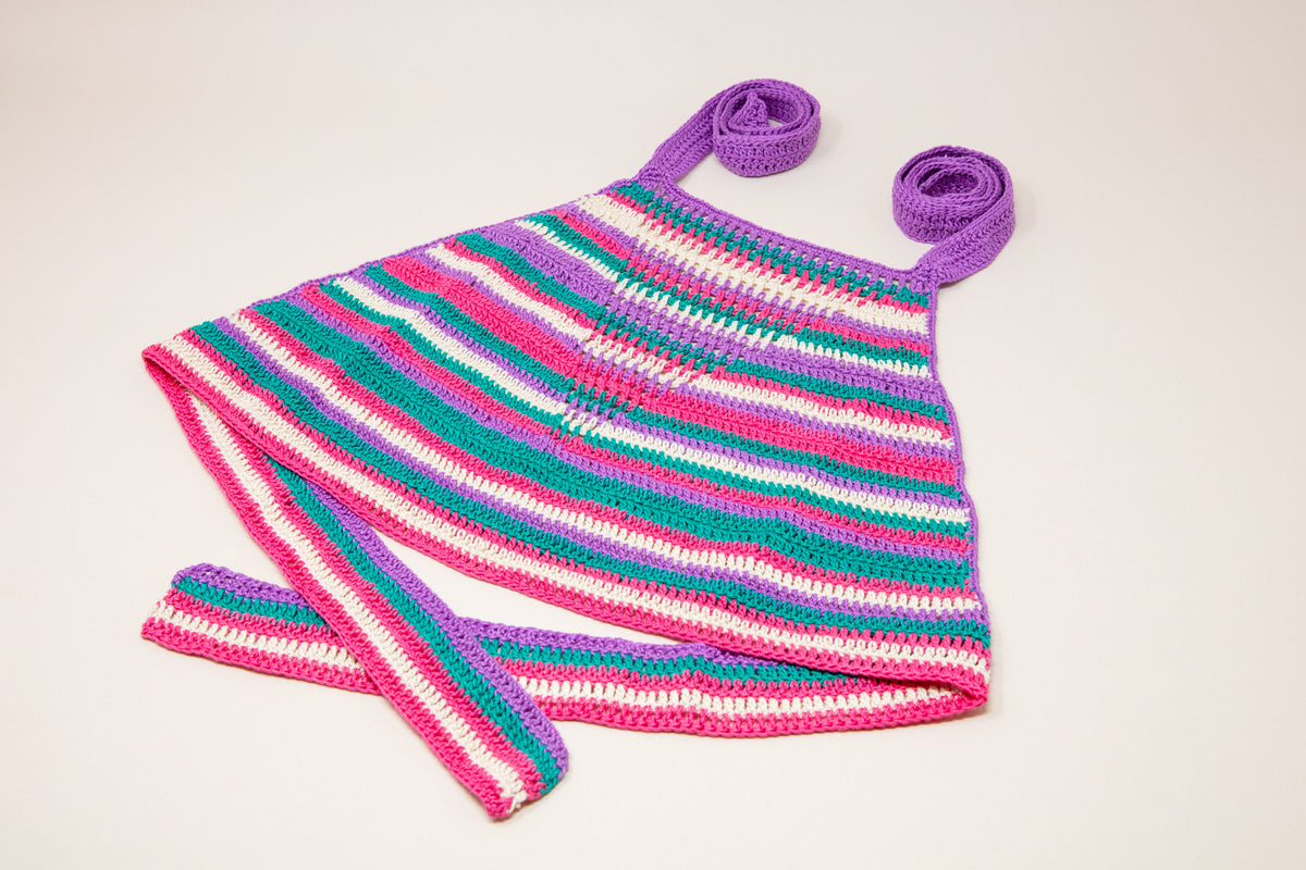 Striped Crop Top Purple/Teal