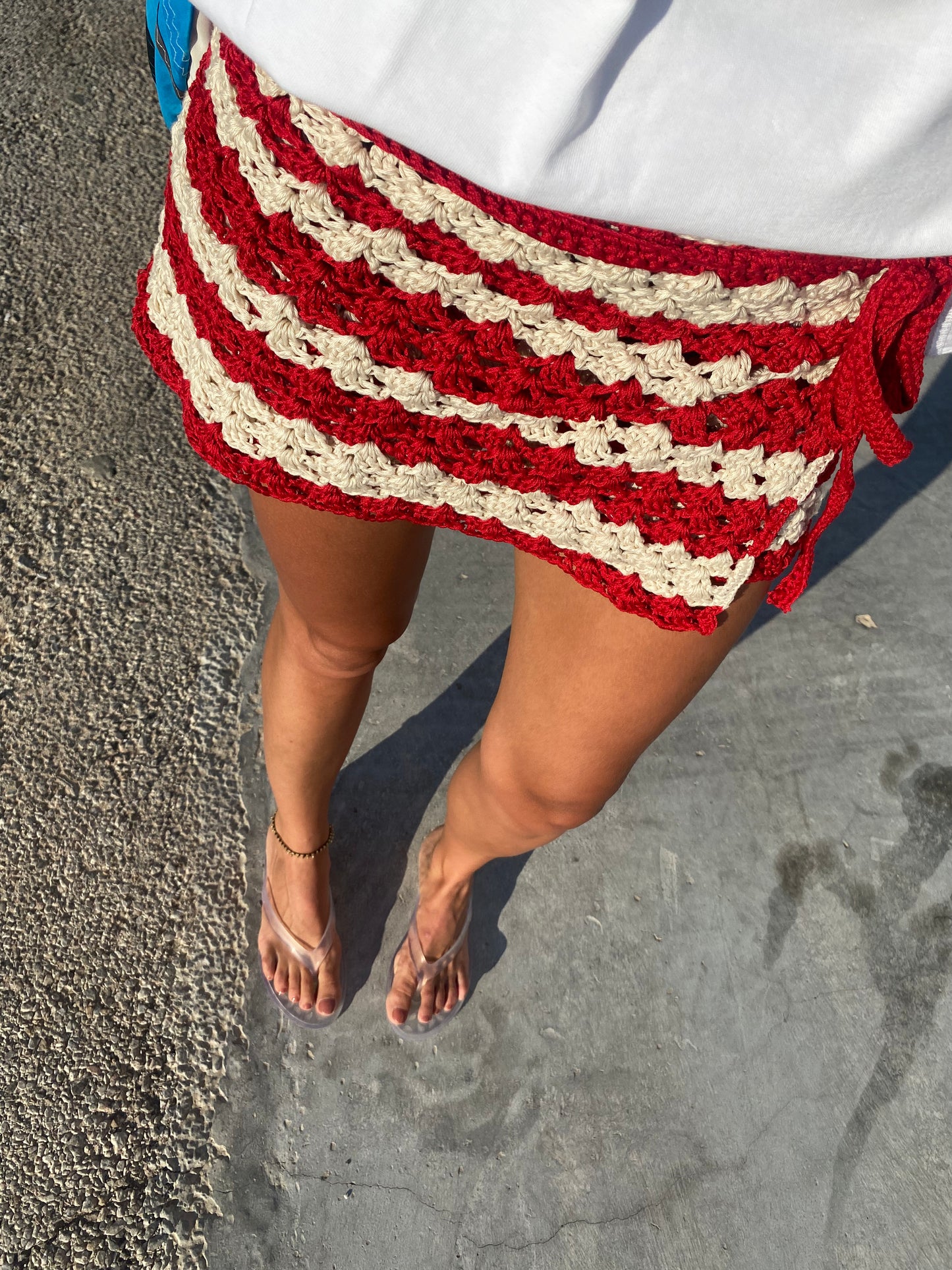 Bahia Skirt Beige/Red