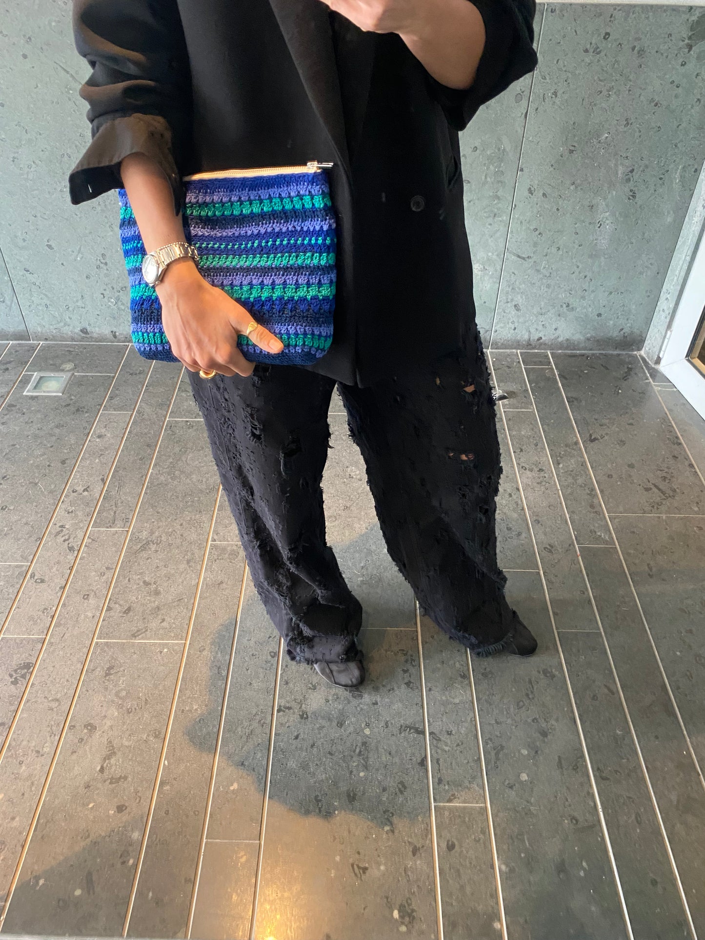 Meadow Clutch Multi Blue