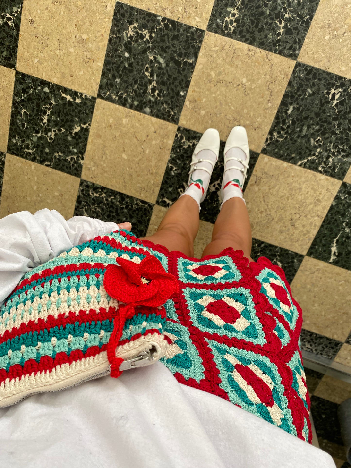 Palermo Skirt Red/Turquoise
