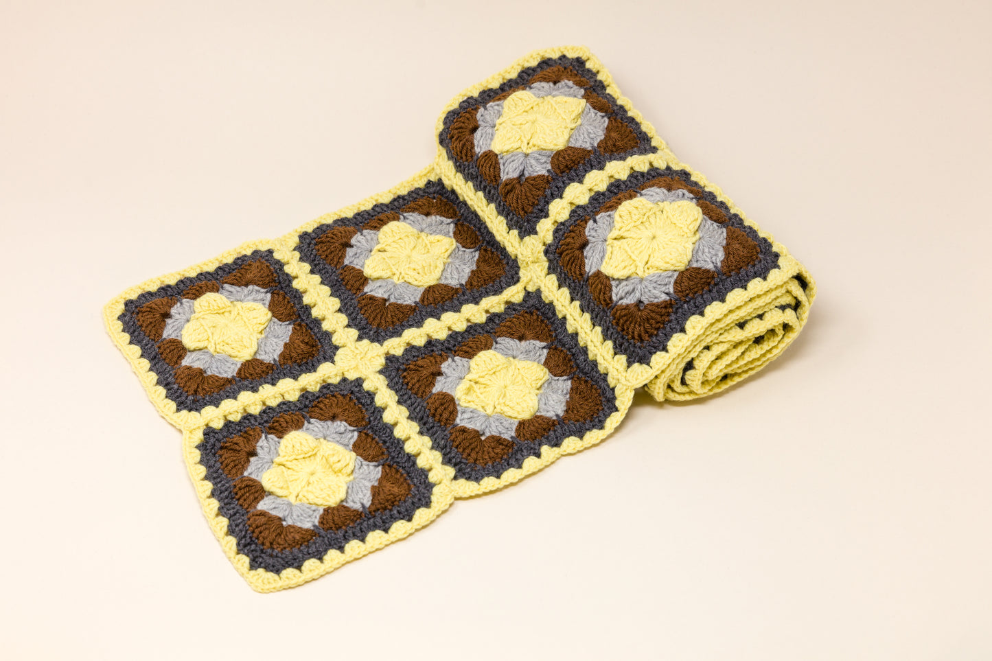 Meadow Scarf Light Yellow/Grey/Brown