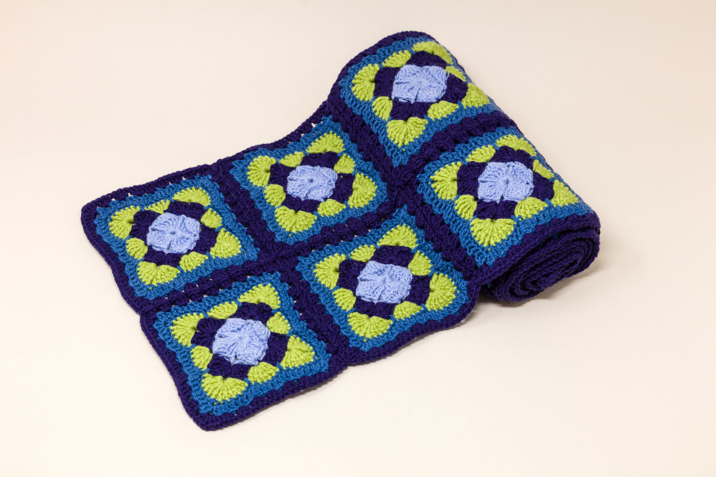 Meadow Scarf Navy/Green/Light Blue