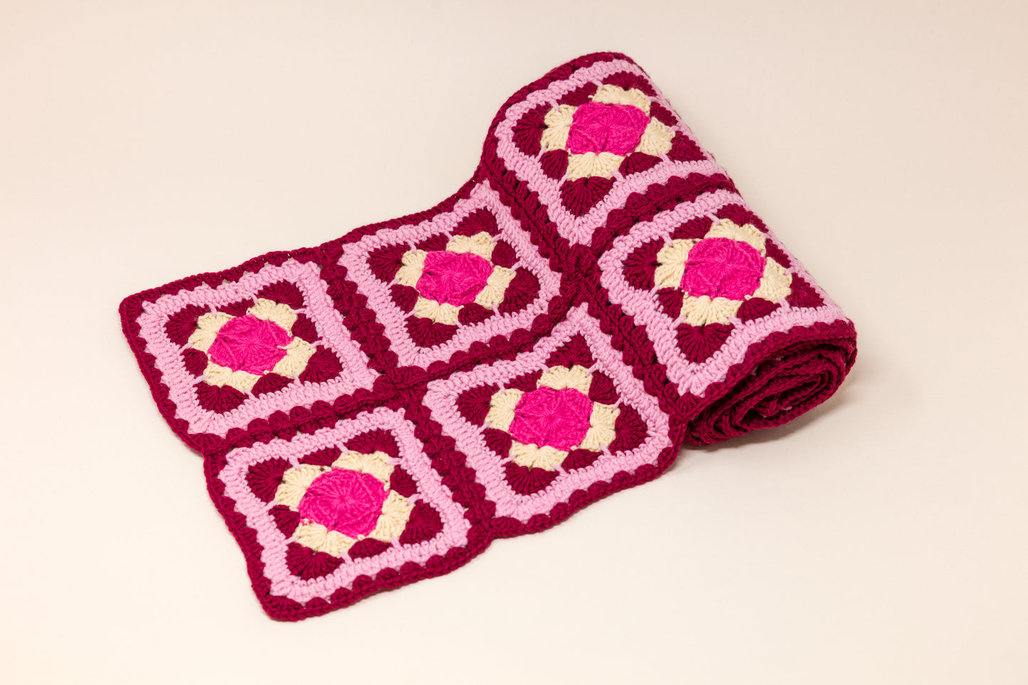 Meadow Scarf Burgundy/Pink/Ecru