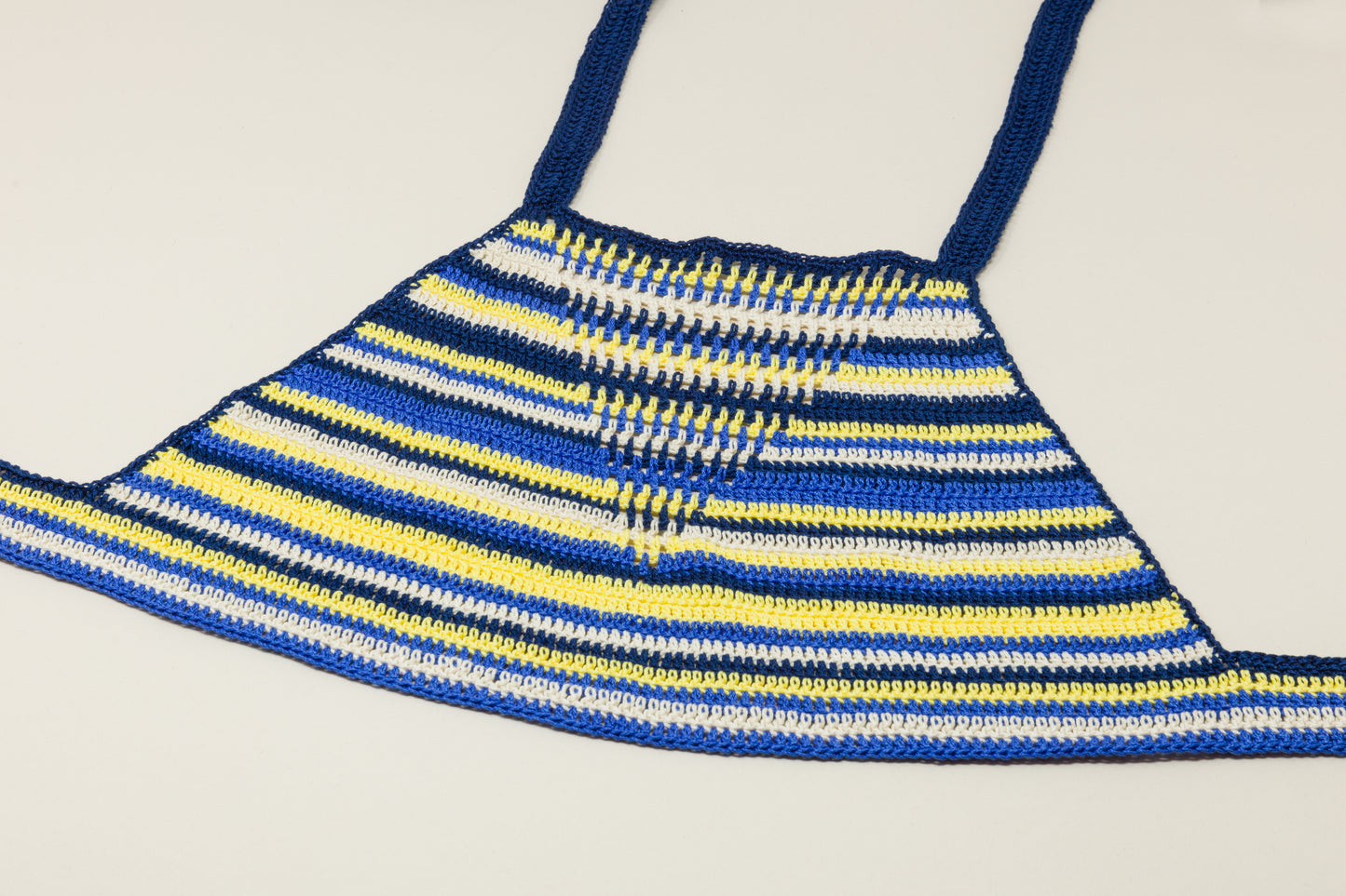 Striped Crop Top Denim/Light-Yellow