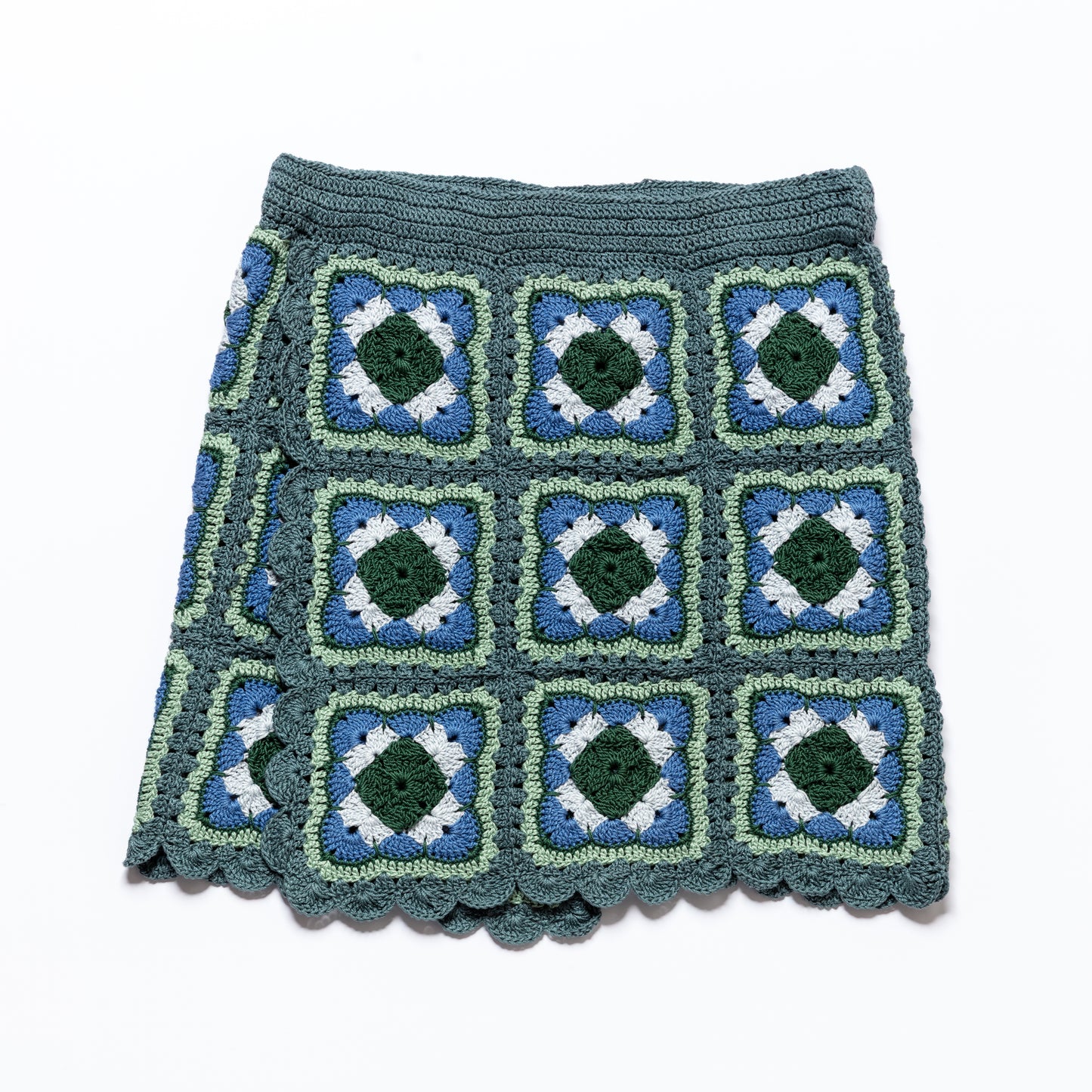Palermo Skirt Blue/Green Leaf