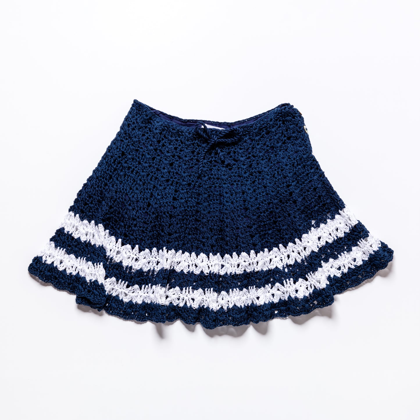 Flowy Mini Skirt Navy/White