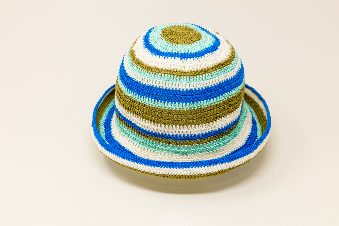 Bucket Hat Ecru/Turquoise