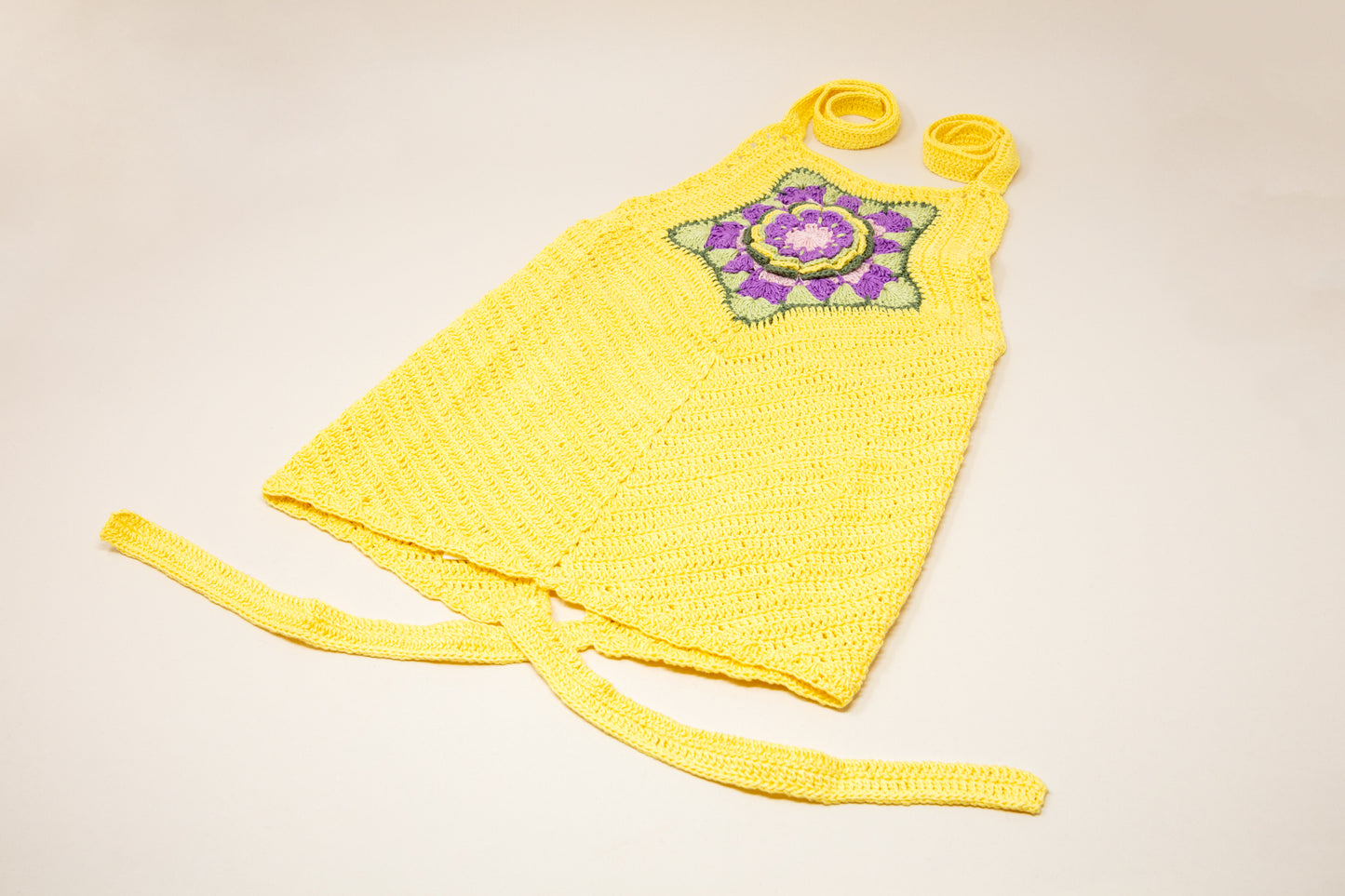Flower Halterneck Top Light Yellow