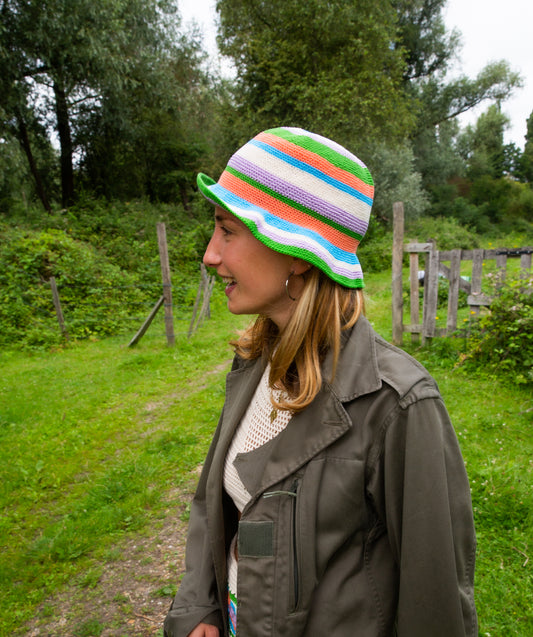 Bucket Hat Grass/Apricot