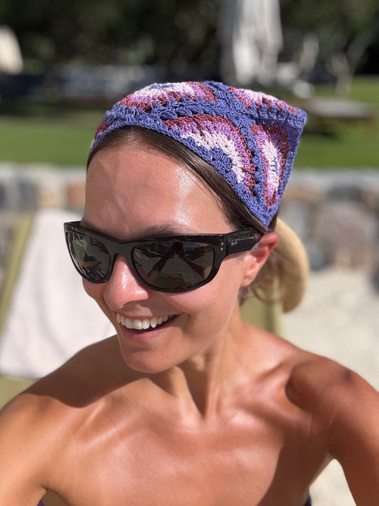 Triangle Headscarf Multi Purple