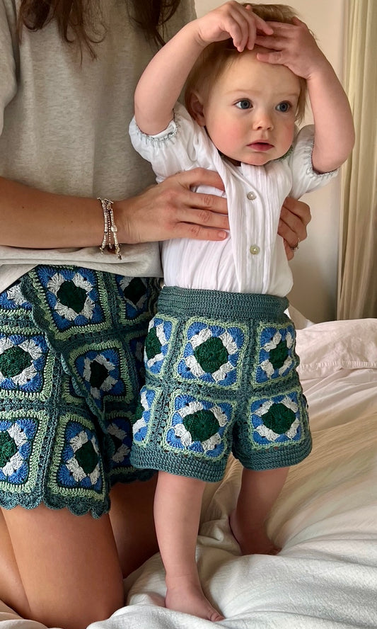Sol Short KIDS Blue/Green Leaf - YAARN X MEADOW COLLAB EXCLUSIVE