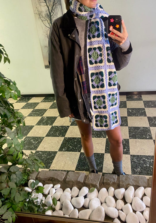 Meadow Scarf Light Blue/Green/Ecru