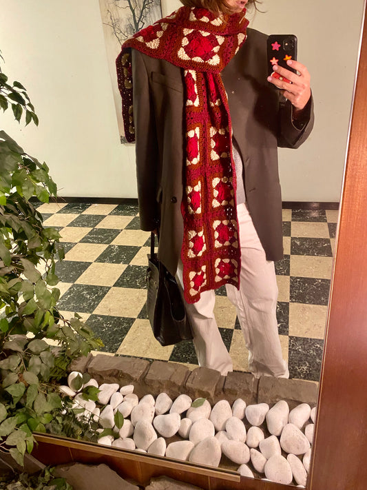 Meadow Scarf Burgundy/Brown/Red