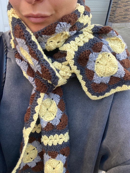 Meadow Scarf Light Yellow/Grey/Brown