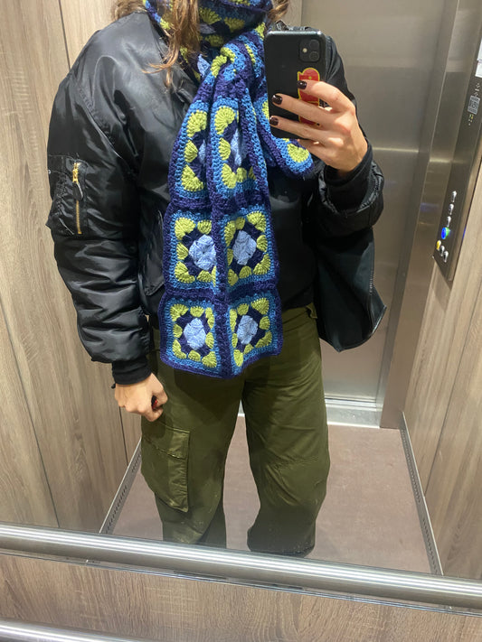 Meadow Scarf Navy/Green/Light Blue