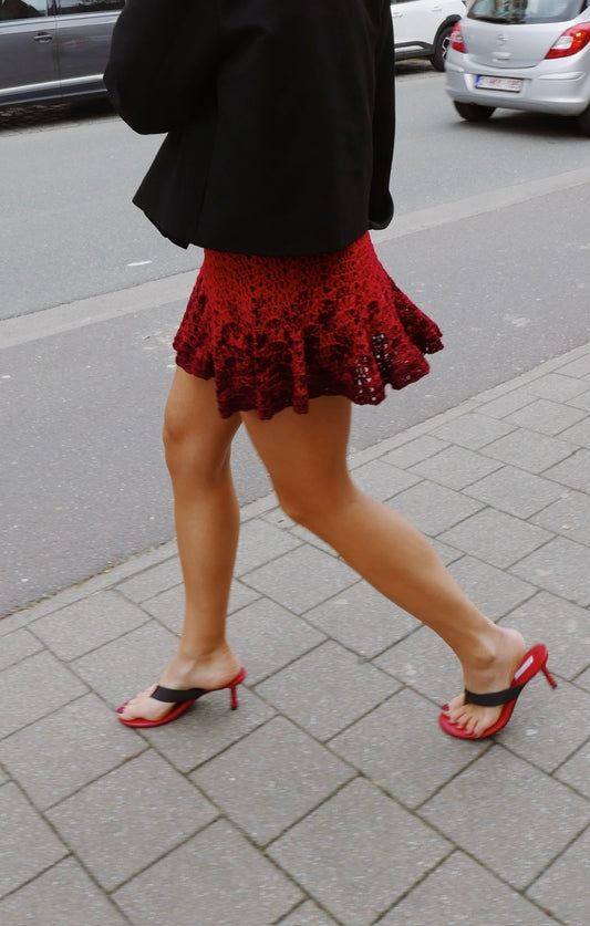 Flowy Mini Skirt Red