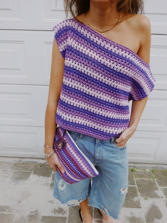 Slouchy Top Multi Purple