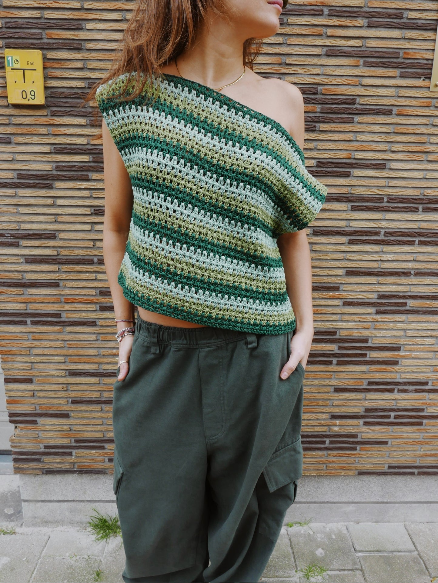 Slouchy Top Multi Green