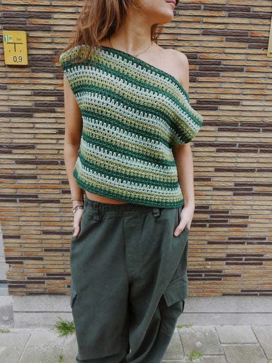 Slouchy Top Multi Green