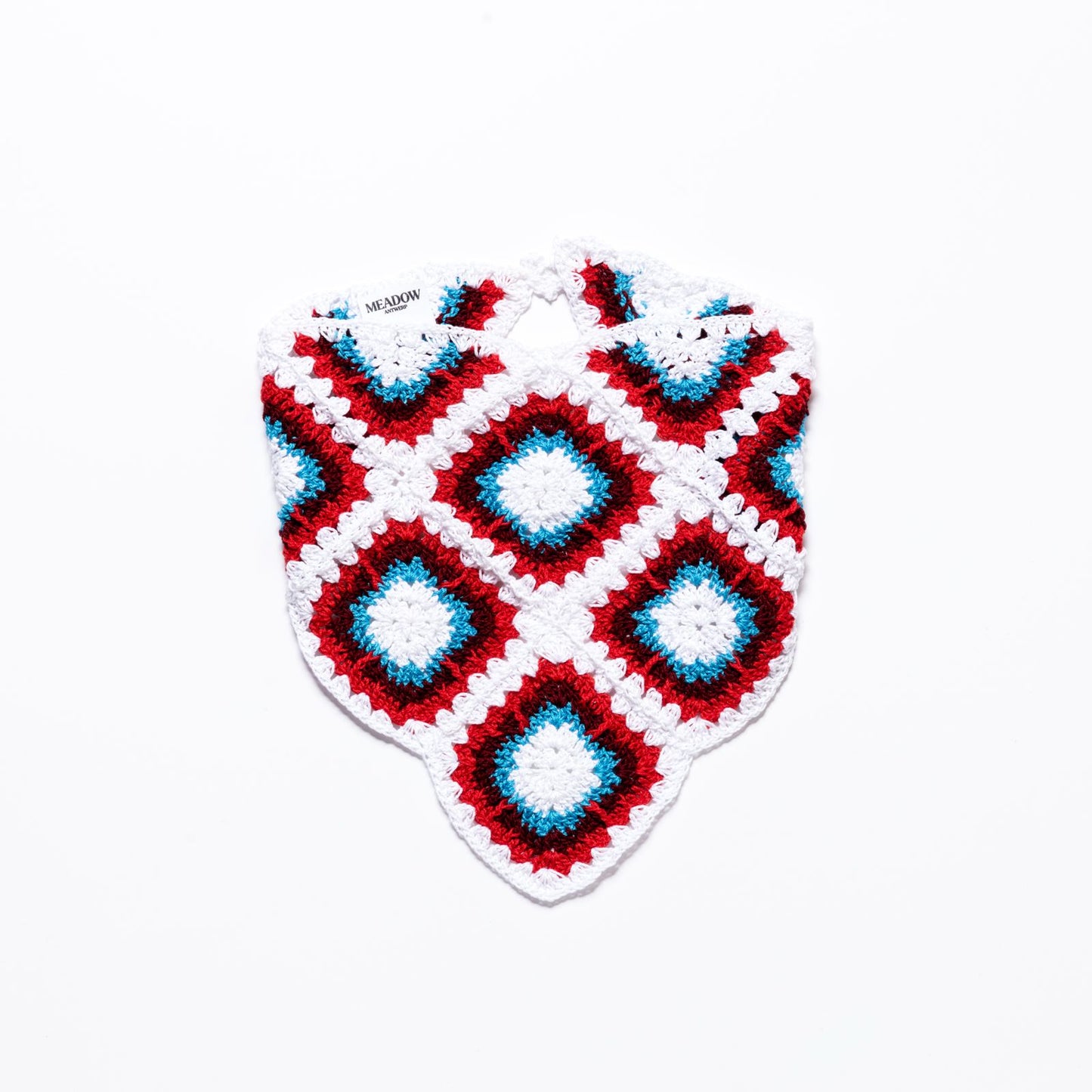 Triangle Headscarf White/Aqua/Red