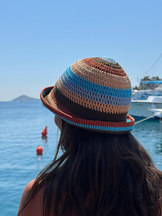 Bucket Hat Brown/Aqua