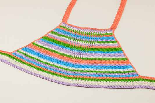 Striped Crop Top Grass/Apricot